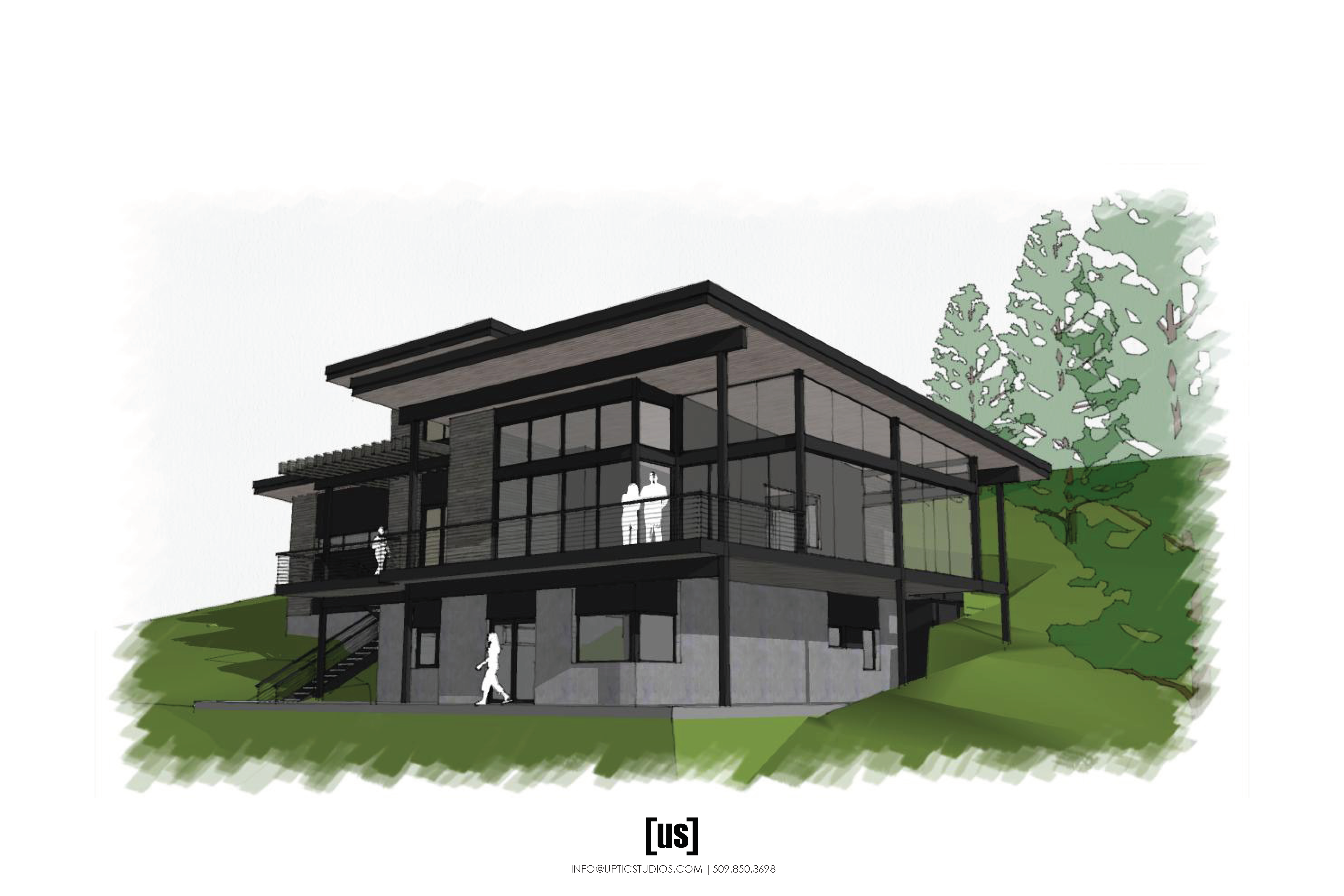Tower Mountain Contemporary Home Architectural Drawing